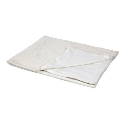 Plaid 125x170 cm blanc nature blanc pas cher