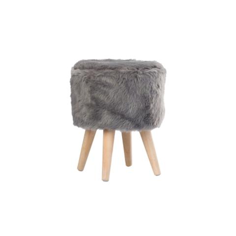 Pouf ø 30 cm snow gris pas cher