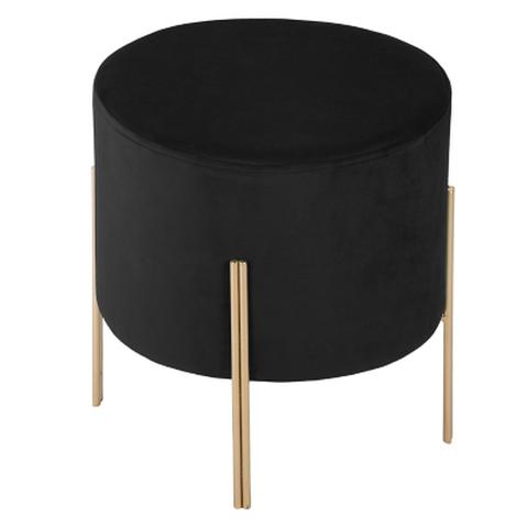 Pouf ø 34 cm livea noir pas cher