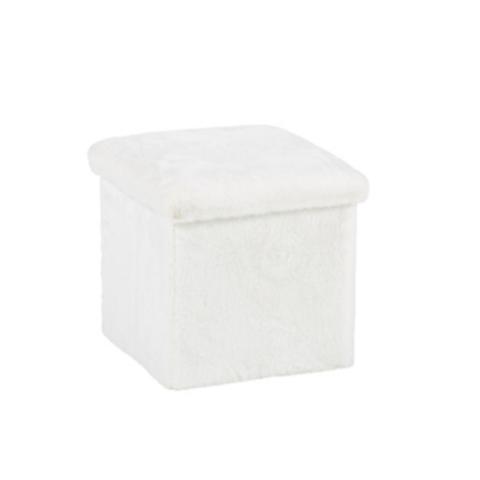 Pouf l. 35 l. 35 h.35 cm sweety blanc pas cher