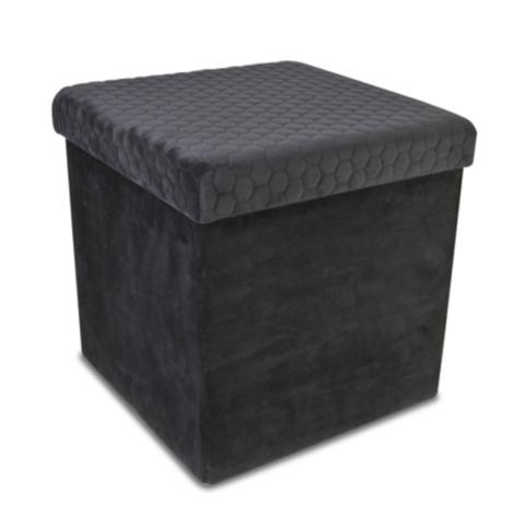 Pouf pliable suzy noir pas cher