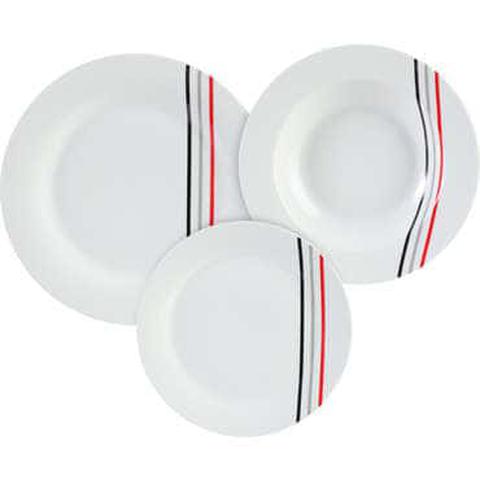 Service de vaisselle en porcelaine 18 pièces linea rosso pas cher