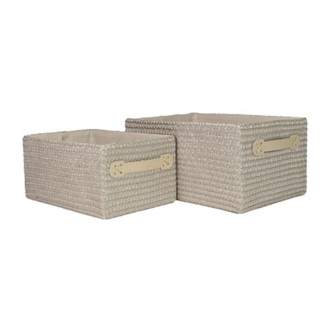 Set 2 paniers cocoons beige pas cher