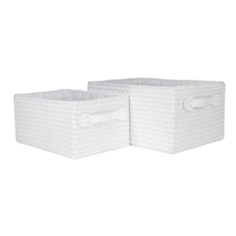 Set 2 paniers cocoons blanc pas cher