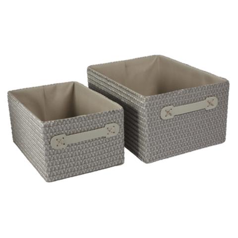 Set de 2 paniers cocoons gris pas cher