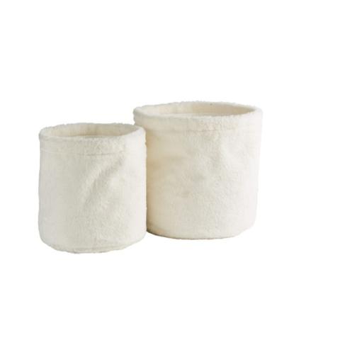 Set de 2 paniers iceland imitation fourrure blanc pas cher