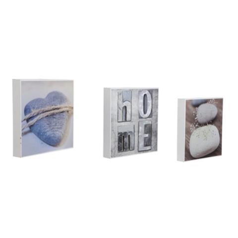 Set de 3 box art 20x20 gramine beige pas cher