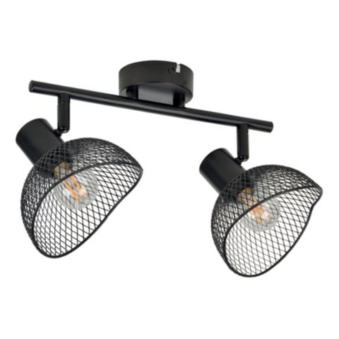 Spot 2 lumières filaire d13 iris noir pas cher