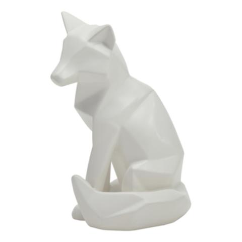 Statuettes h.25 cm renard origami blanc pas cher