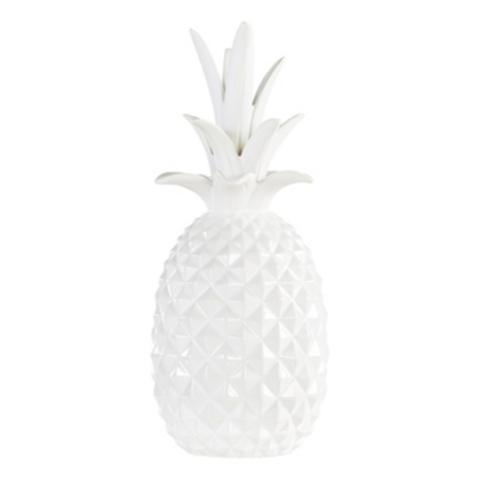 Statuettes h. 28 cm ananas blanc pas cher