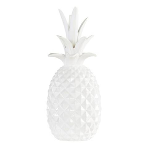 Statuettes h. 28 cm ananas blanc pas cher