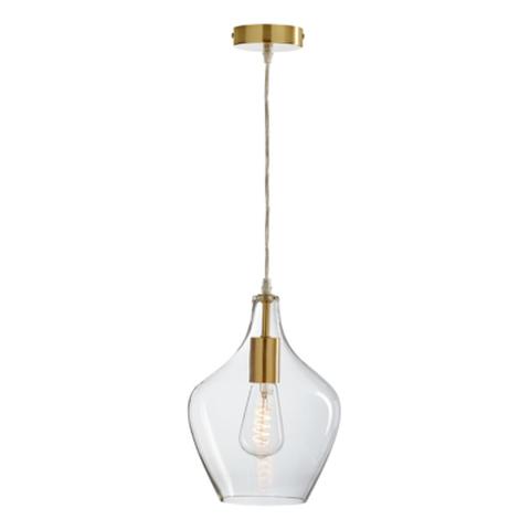 Suspension verre laiton sophia transparent pas cher