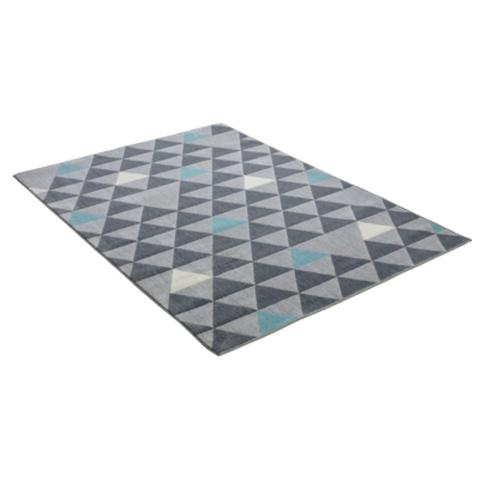 Tapis 120x170 geo gris / bleu pas cher