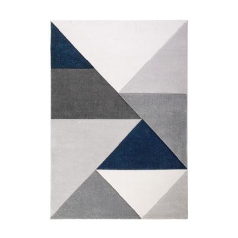 Tapis 160x230 cm block bleu / gris pas cher