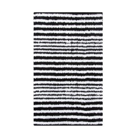 Tapis 50x80 cm vinyl noir / blanc pas cher