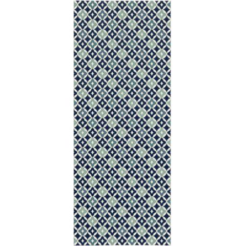 Tapis 80x200 caro gris bleu pas cher