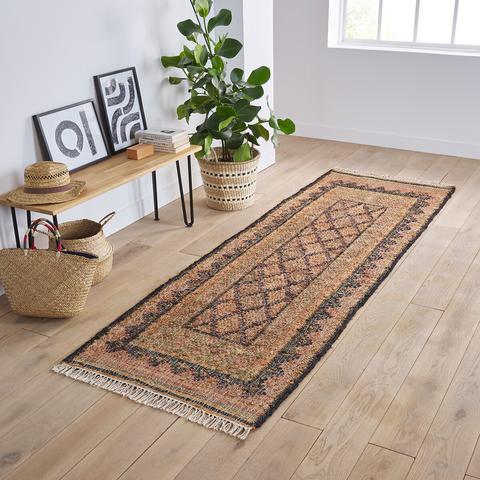 Tapis de couloir jute et coton , mirta pas cher