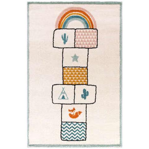 Tapis enfants 100x150 cm marelle coloris blanc pas cher