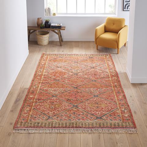 Tapis jute et coton , saliha pas cher