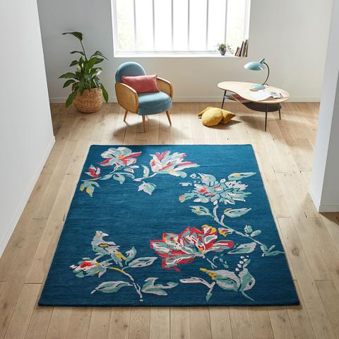 Tapis motif floral elva pas cher