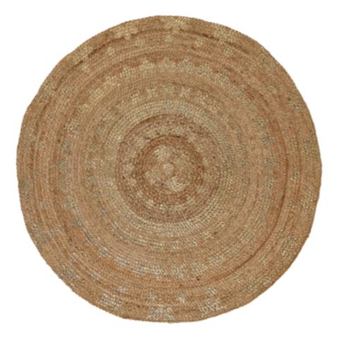 Tapis rond ø115 cm. malaga naturel / or pas cher