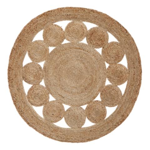 Tapis rond ø 120 cm hanoa naturel pas cher