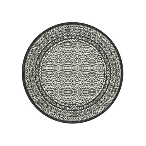 Tapis rond d.160 cm chiraz gris pas cher