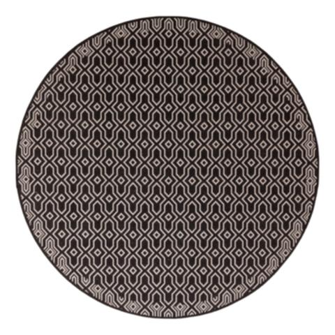 Tapis rond d.160 cm maroco noir pas cher