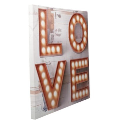 Toile 60x60 leds love taupe pas cher