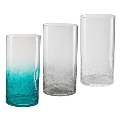 Vases craquelé h.30 cm inaya vert / gris / blanc pas cher