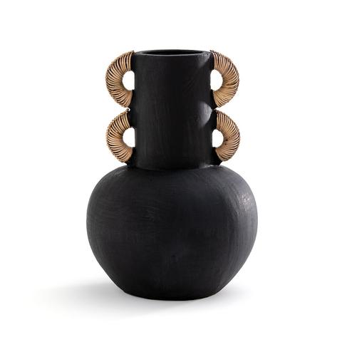 Vases décoratif en céramique et rotin h41 , 5 cm kuro pas cher
