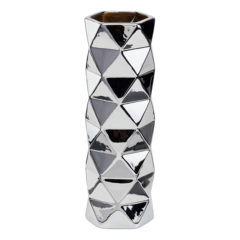 Vases h. 30 cm facettes silver pas cher