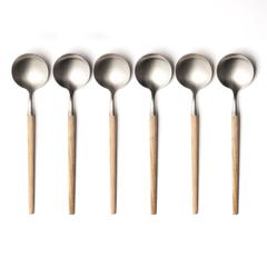 6 cuillères à soupe frêne et inox , emako pas cher