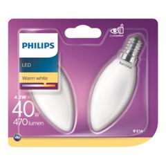 Ampoules led flamme 40w e14 philips lot de 2 blanc chaud pas cher