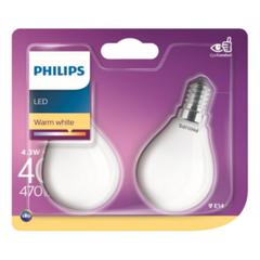 Ampoules led sphere 40w e14 philips lot 2 blanc chaud pas cher