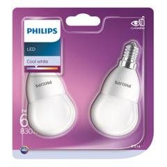 Ampoules led sphere 60w e14 philips lot de 2 blanc froid pas cher