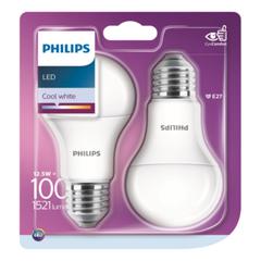 Ampoules led std eq100w e27 philips lot de 2 blanc froid pas cher