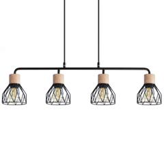 Barre suspension 4 lumières clayton noir pas cher