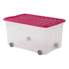 Boîte dessous de lit 50l ventilo rose pas cher