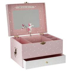 Boite musicale licorne coloris rose et blanc pas cher