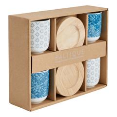 Coffret 4 tasses baltique bleu pas cher