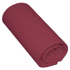 Drap housse 140x190cm satina coloris lie de vin pas cher