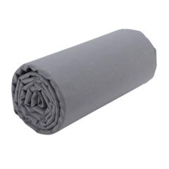 Drap housse gris 2x80x200 dreamea camille pas cher