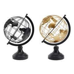 Globe h.32 cm noir / doré pas cher