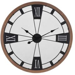 Horloge d.70 cm grillage noir / naturel pas cher