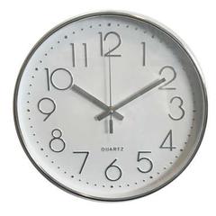 Horloge ronde 30 , 5 cm osilver coloris argenté pas cher