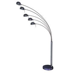 Lampadaire 5 lumières fiarco coloris noir / chrome pas cher