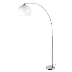 Lampadaire arco coloris blanc et chrome pas cher