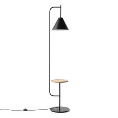 Lampadaire avec tablette métal et bois , mugli pas cher