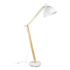 Lampadaire bois métal h.185 cm oslo blanc pas cher